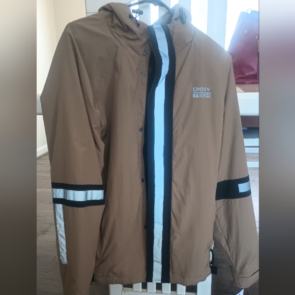DKNY Men's tech jacket khaki color size small